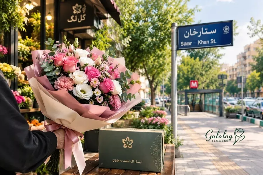 ارسال گل آنلاین به ستارخان با گلُ لگ
