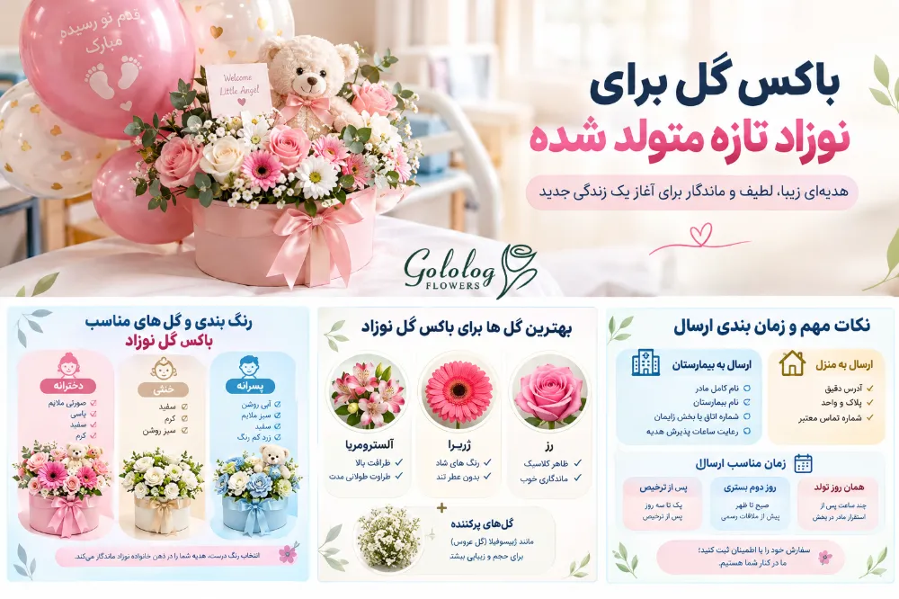 باکس گل برای نوزاد تازه متولد شده در گلُ لگ