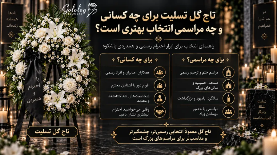 تاج گل تسلیت برای چه کسانی و چه مراسمی انتخاب بهتری است؟